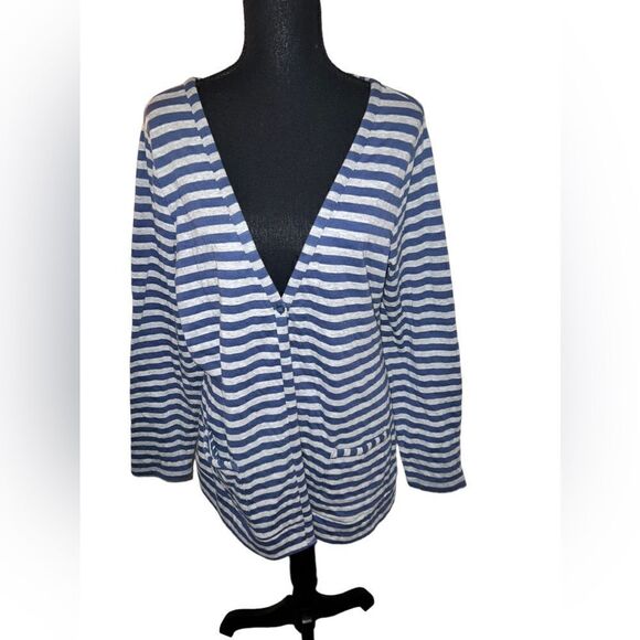Coldwater Creek Striped Cardigan Size Medium - Picture 1 of 5